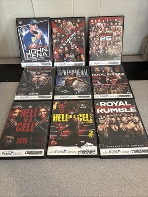 WWE Wrestling DVD Lot 9 Titles - Wrestlemania John Cena Raw 25 Anniv 2016-2018
