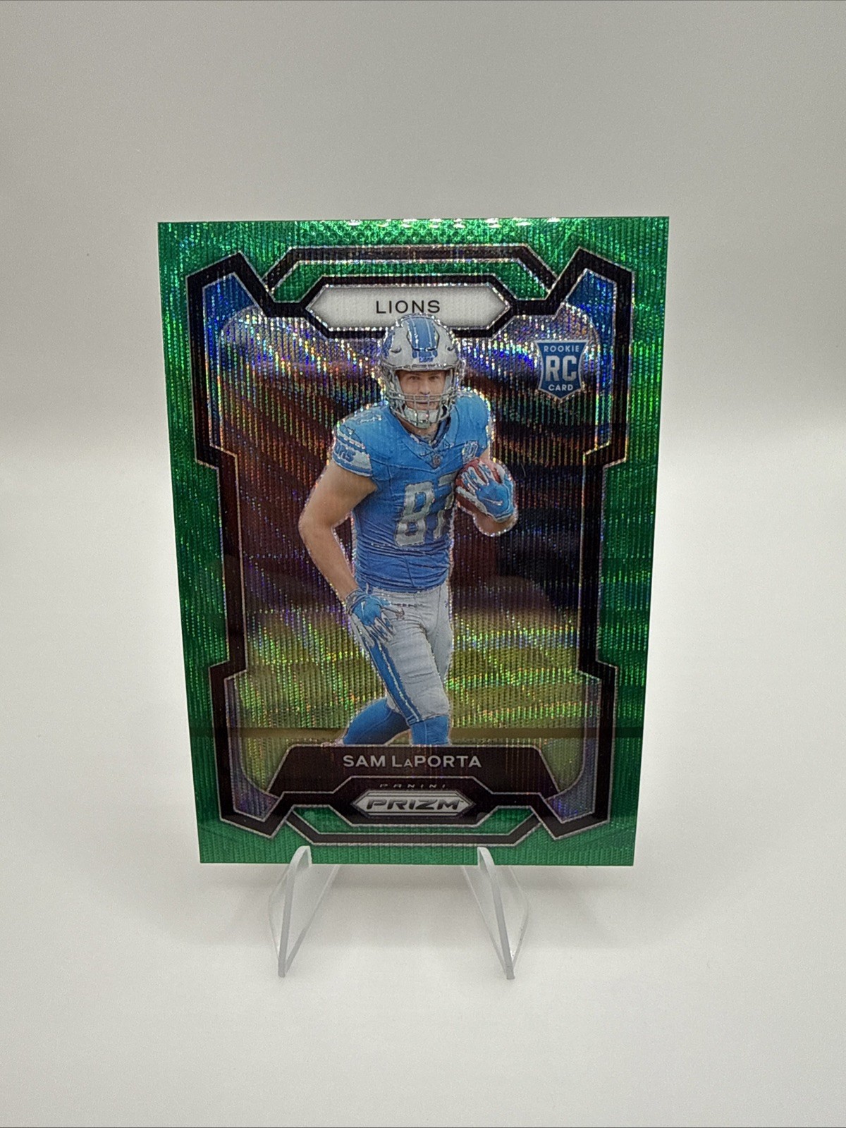 2023 Prizm Sam Laporta Green Wave Prizm Rookie RC #332 Detroit Lions
