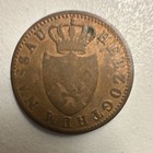 1855 German States 1 Kreuzer Copper Coin BN, Saarburg Hutten EIN KREUZER — photo 2