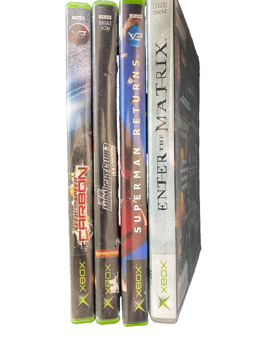 OG Xbox video 4 game lot The Matrix, NFS Carbon, Midnight Club 3