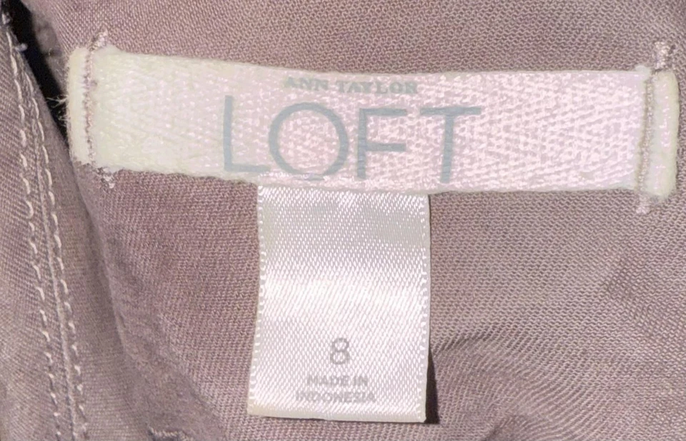 Chaqueta Ann Taylor Loft Para Mujer 8 Marrón Utilidad Ajustada Botón Cremallera Estilo Militar Foto 3 de 3