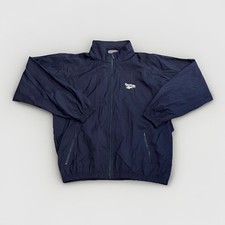 Reebok Vtg 90s Windbreaker Full Zip Mesh Lined Navy Jacket Men s XL