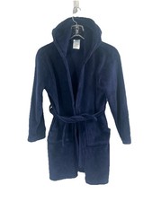 Gap Kids Navy Blue Fleece Robe Hooded Bathrobe Belt Sz Youth 10