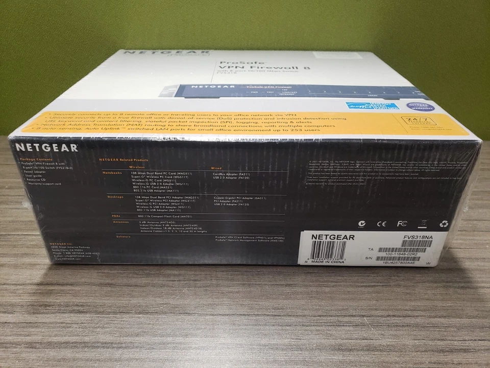 New Sealed Netgear ProSafe FVS318 VPN Firewall 8 Port 10/100mbps Switch - Image 3 of 4