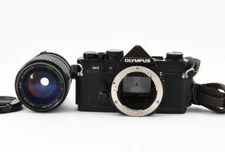 [ Exc+5 ] Olympus OM-2 Black Film Camera E.Zuiko 105mm F3.5-4.3 Lens From JAPAN