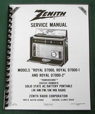 Zenith Trans-Oceanic Royal D7000 service manual: w/ 11"X26" Foldout Schematic  
