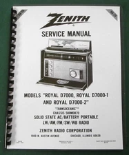 Zenith Trans-Oceanic Royal D7000 service manual: w/ 11"X26" Foldout Schematic  