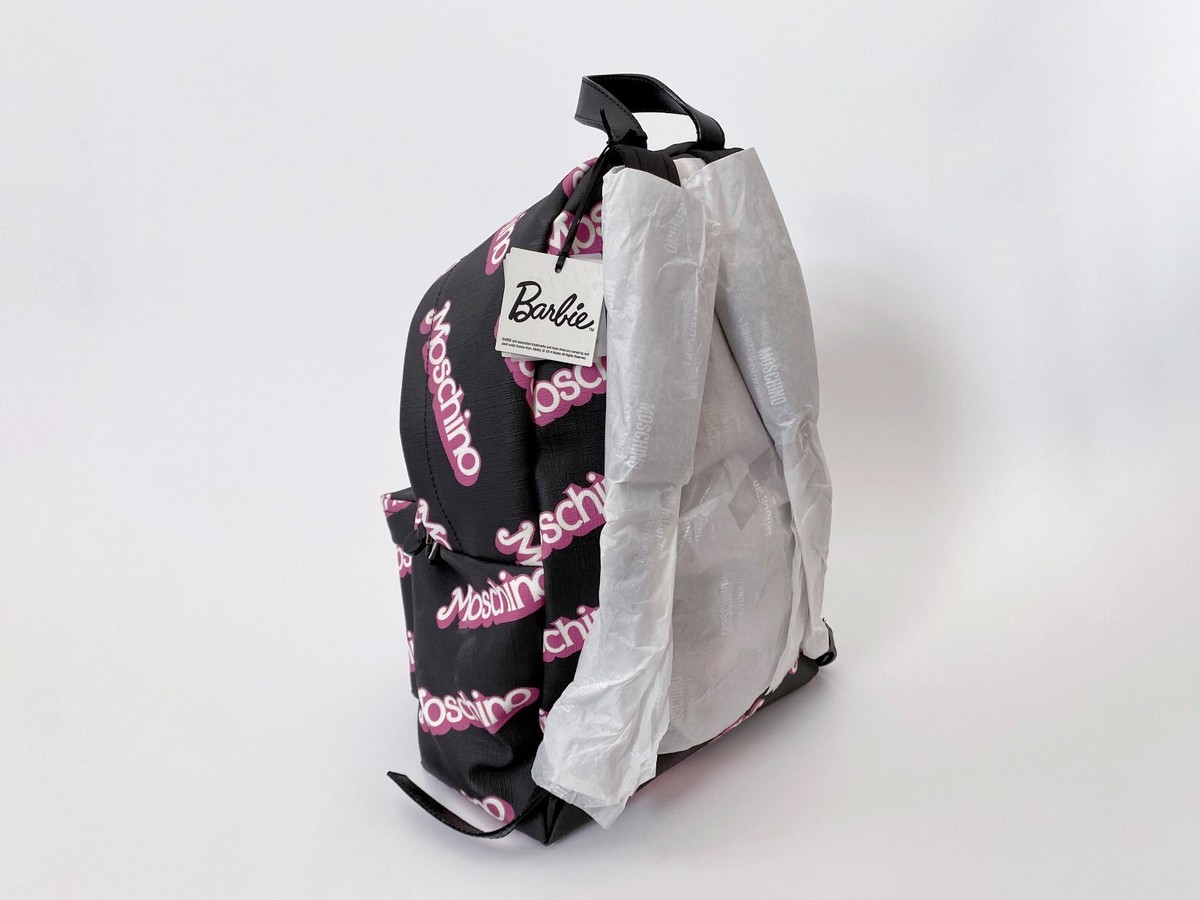 Moschino x Barbie Black Logo Backpack : Jeremy Scott bag authentic