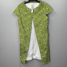Jennifer Reale Apple Novelty Print Swing Jacket Womens Small Retro Green Teacher