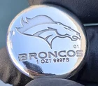 Denver - Broncos - Football - NFL - 1 Troy Ounce - 999 Fine Silver