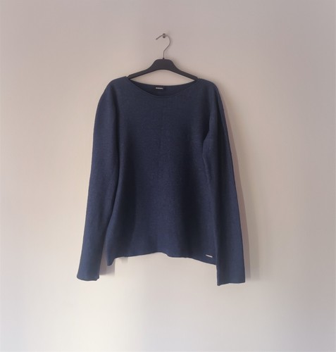 DIESEL Women Blue Wool Blend Sweater Size M Solid Wool Pullover Jumper Italy - Picture 2 of 10