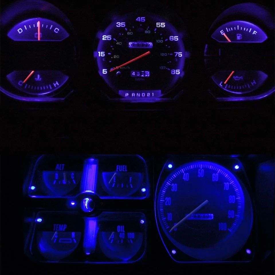 10 piezas azul 12V LED panel de instrumentos tablero BA9S 1815 bombilla para Ford Foto 4 de 4