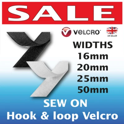 VELCRO® Genuine Brand SEW ON Hook & Loop Stitch On - Sewing - Fabric Tape