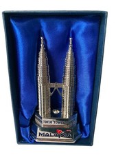 Malaysia Twin Towers Metal Souvenir 4.75" Decoration with Original Box