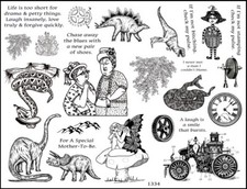 Unmounted Rubber Stamp Plate, Unmounted/Uncut Pink Rubber Stamps