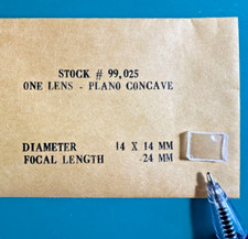 Edmund One Lens Plano Concave 14mm x 14mm Diameter -24mm Focal Length