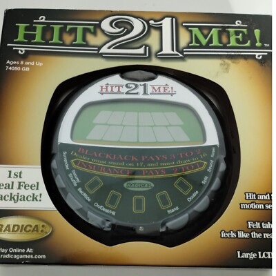 Radica Hit 21 Me Electronic Handheld Blackjack Game Motion Sensors LCD ...