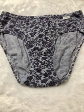 Vintage Jockey Size 5 Purple Floral cotton hi-cut Bikini brief Panties USA
