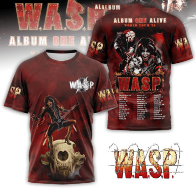 WASP Album One Alive World Tour 2024 US And Canada 3D T-shirt