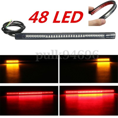 Universale Moto 48 Led Indicatore Posteriore Stop Freno Frecce Luci Striscia 12V
