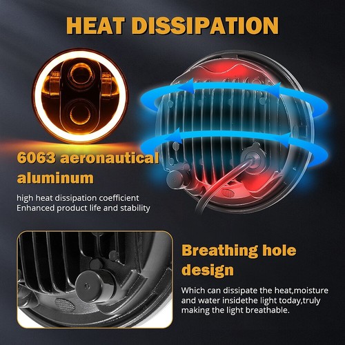 For Ford Mustang 1969 4PCS 5.75" LED Headlights Hi/Lo Beam DRL Turn Signal Lamp - Picture 7 of 12