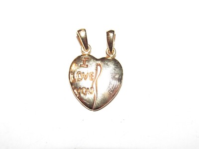 Médaillon Pendentif En Plaqué Or - Clé Et Cœur - Très Bon état / Quasi Neuf
