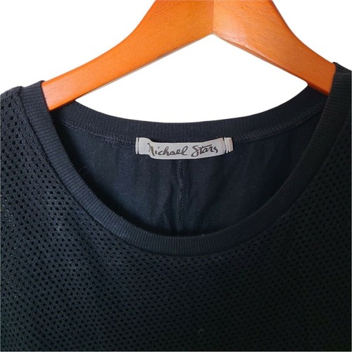 Michael Stars Women's Mesh Tee Shirt Dress Black M Medium - Picture 6 of 9