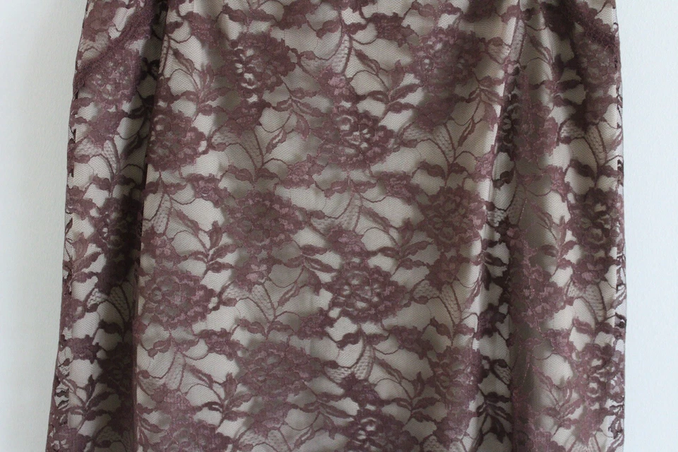 MARC BOUWER Size XL Women's Brown Lace Midi Skirt - Image 3 of 4