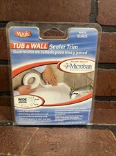 Magic Peel  Stick Caulk Tub  Wall WHITE 1-5/8" x 11' Bathtub Shower Water Seal