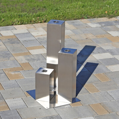 3 EdelstahlSäulen  Gartenbrunnen Edelstahlelement Skulptur Wassersäulen Deko 4