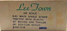HO LEE TOWN 432-3108 B-61 MACK TRACTOR PLASTIC 35' MOVING VAN TRAILER KIT BEKINS