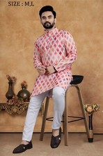 Wedding Ethnic Bollywood Cotton Kurta Payjama Set For Men's, Traditional