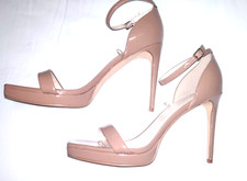 NINE WEST Zoom- Blush Patent Stiletto Sandal Heels Womens Sz 11 NWOB