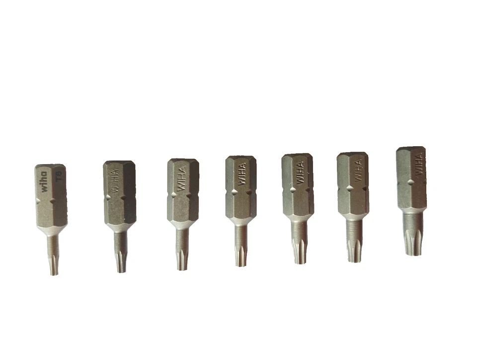 Wiha 7 piece Set T6 T7 T8 T9 T10 T15 T20 25mm Torx Bits Knife and Tool Set 25 mm - Image 3 of 3