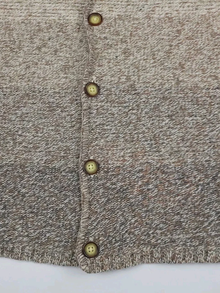 Vintage 90s Structure Wool Cotton Blend Knit Striped Sweater Vest Tan USA Made - Image 4 of 4