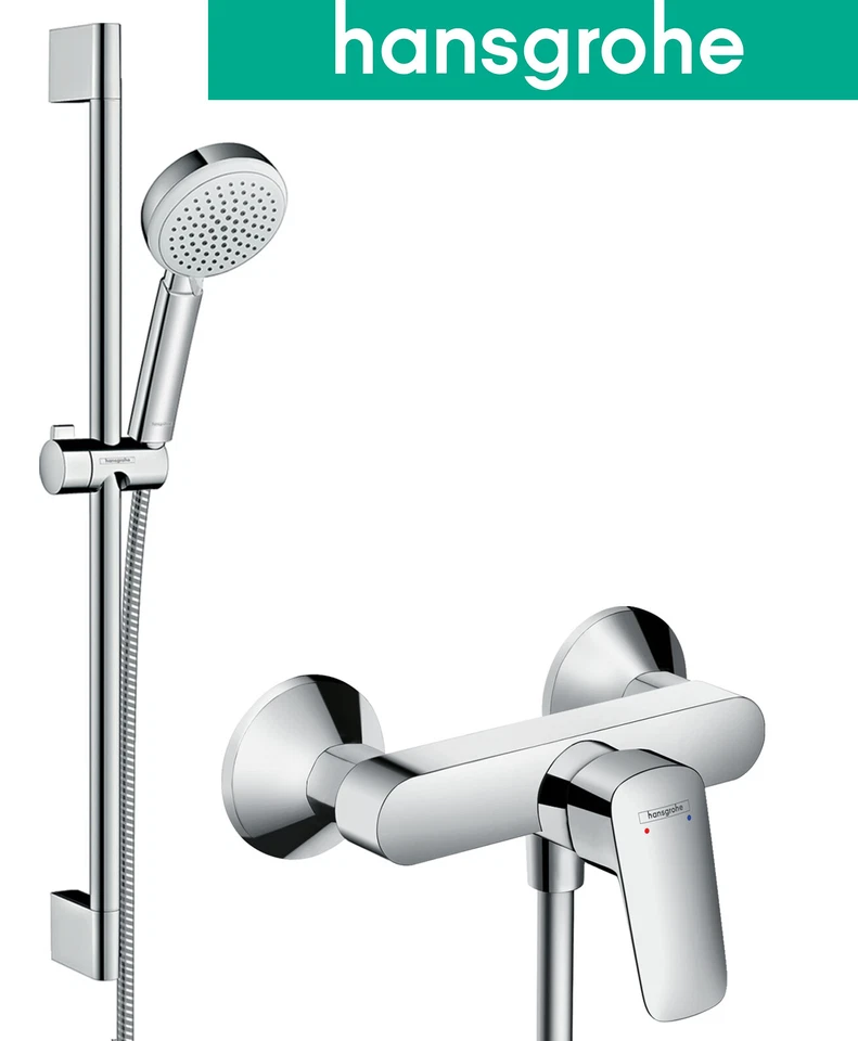 Hansgrohe Logis Duscharmatur Duschset Brause Armatur mit Brausegarnitur 4 Strahl
