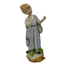 STATUA SCULTURA IN PORCELLANA CAPODIMONTE FIGURA FEMMINILE RAGAZZA Firmata 900