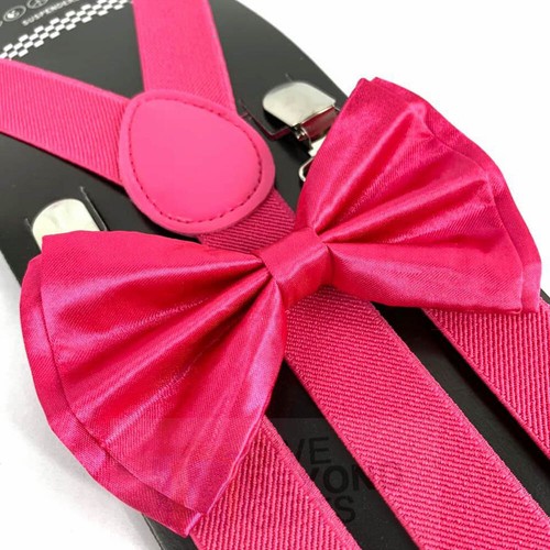 Suspender and Bow Tie Adults 42 Colors Combo Wedding Formal Wear Accessories - Picture 208 of 213