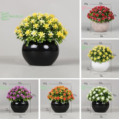 1PC Artificial Bonsai Coral Leaf Camellia Faux Potted Flower Home Decorate White - Bild 2 von 29