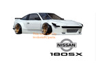 1:10 RC Clear Body Shell Kit - Nissan 180SX  with stickers & extras. 195mm