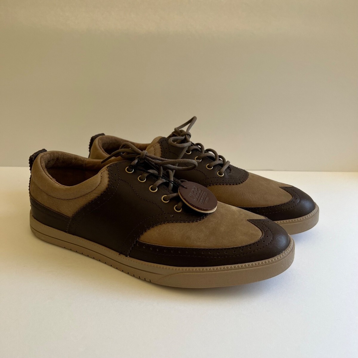 CLAE Powell Brown Leather Wingtip Casual Sneaker Men