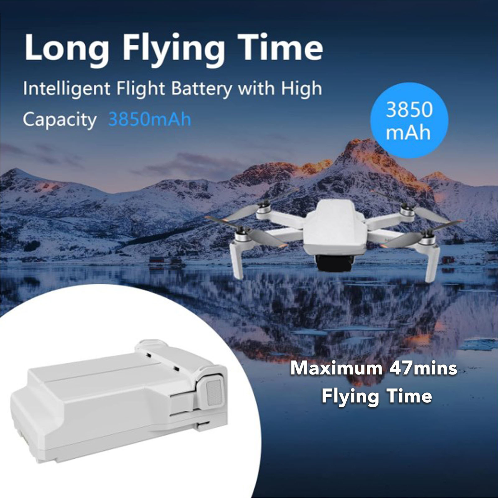 Drone Battery Rechargeable 3850mAh 47 Minutes Flying Time Multiple Preventio Set-image