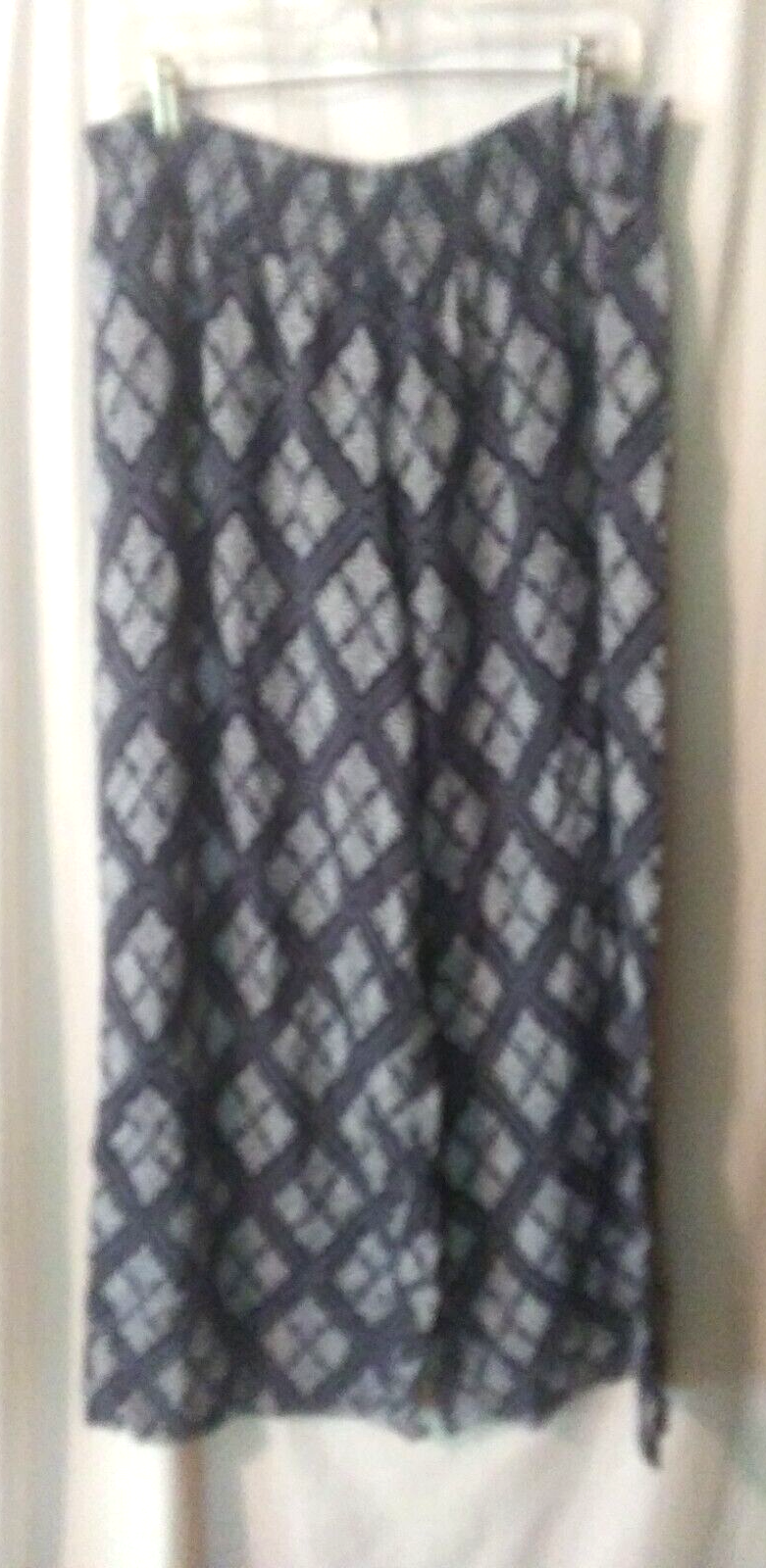 Maurices Rayon Wide Leg Palazzo Pull-On Pants in Blue White