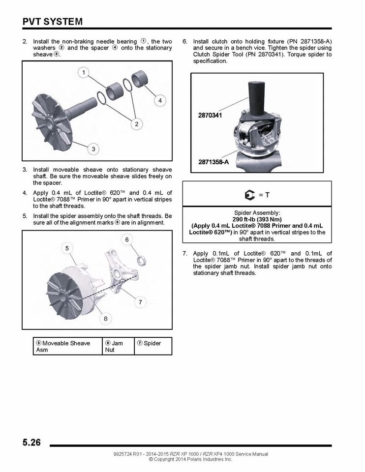 Printed Service Repair Manual 2014 2015 Polaris RZR XP 1000 XP4 1000 9925724 - Image 3 of 4
