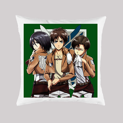 Attack on Titan Attack of the Giants Eren Mikasa Levi Kissen Pillow 40X40 cm
