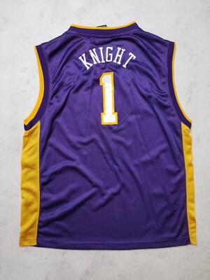 Reebok チェンバレン レイカーズ バスケ ユニホーム Vtg Reebok Los Angeles Lakers NBA Knight #1 Purple Jersey Youth XL