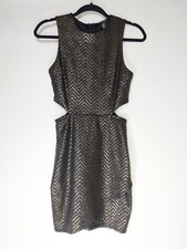 Forever 21 Size S Metallic Chevron Knit Cutout Zip Dress