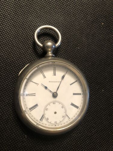 Antique Manhattan Watch Co 18s pocket watch 1883 - 1891 Production Non Running