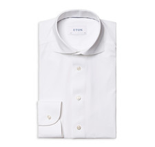 Eton Men Slim Fit 4-Way Stretch Shirt White Size 15 Pre-owned 