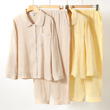 Lightweight 100 Cotton Double-Gauze Pajama Set for Women - Soft and Breathable